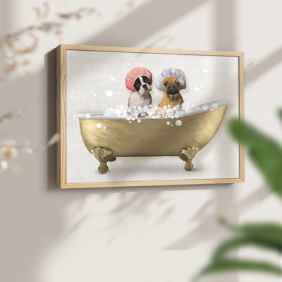 Bath Dogs IV -Framed Print - Restickable