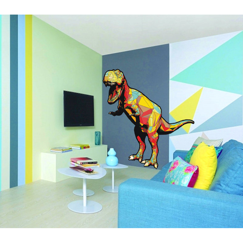 Décalcomanie murale dinosaure polygonal, H 46 po x l 46 po