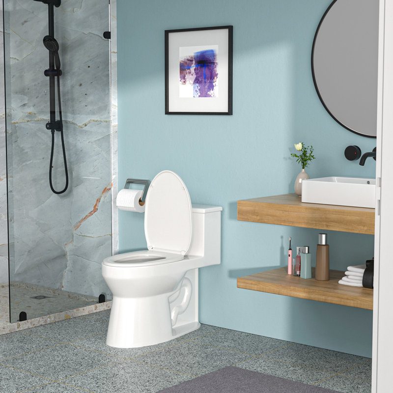 Sleek Ceramic Toilet With Powerful Drainage - Keeps Bathroom Clean Modern Seat Soft Close, Construction