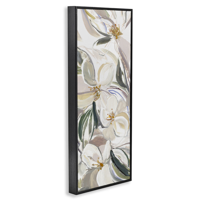 Fleurs printanières dans des tons de terre, estampe numérique, design par Hannah Dawson, H 24 po x l 10 po