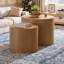 Ensemble de 2 tables d'appoint rondes en bois-2056897447