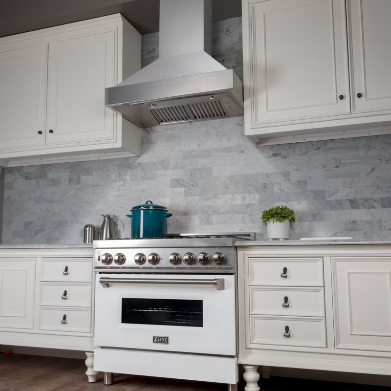 36" Fingerprint Resistant Stainless Steel Range Hood with Fingerprint Resistant Shell (8654SN-36), Satin Stainless Steel