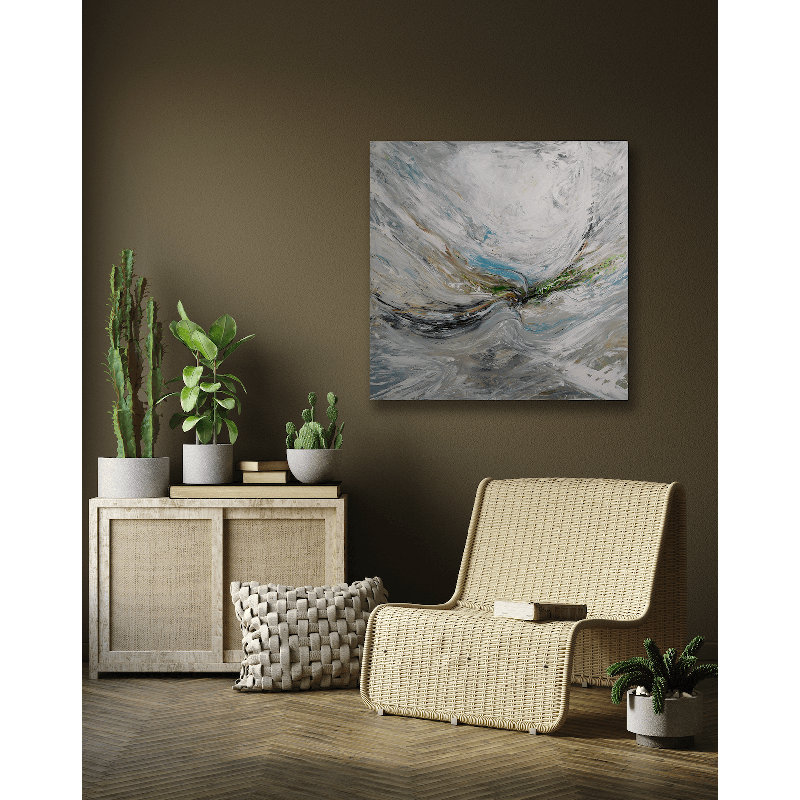 Air - Artist Enhanced Canvas Print, 24" H x 24" W x 1.5" D, White Framed Canvas