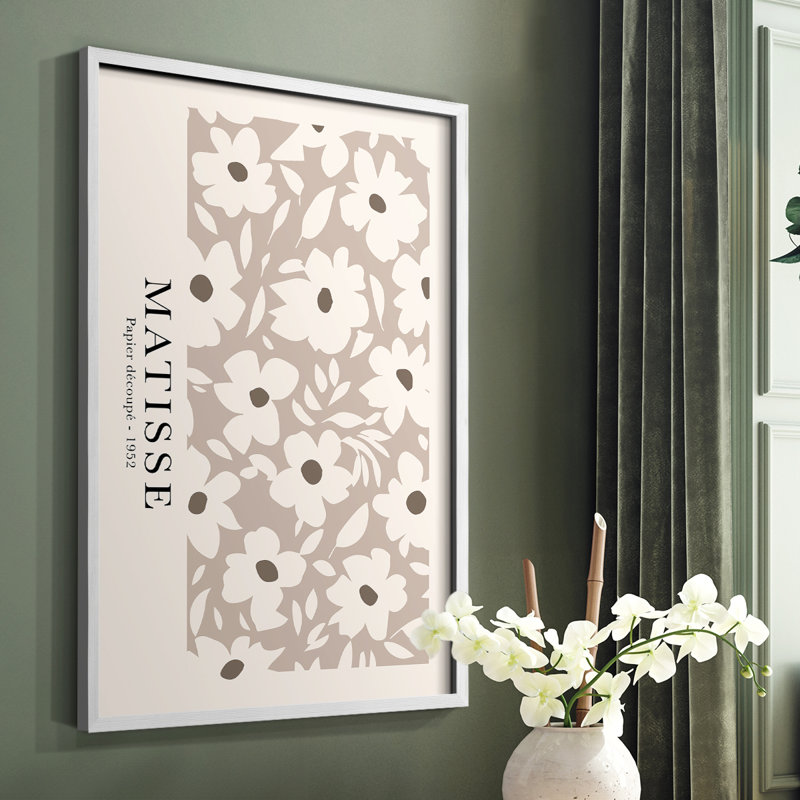 Matisse CCLI, reproduction encadrée - bois massif, Blanc, H 20 po x l 16 po