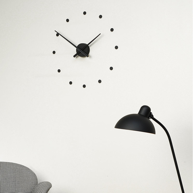 OJ Analog Wall Clock, Black, Small