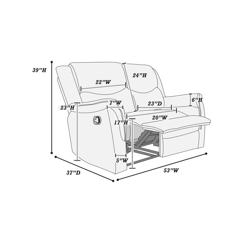 Zanette Upholstered 53'' Reclining Loveseat, Sincere Bone Burlap