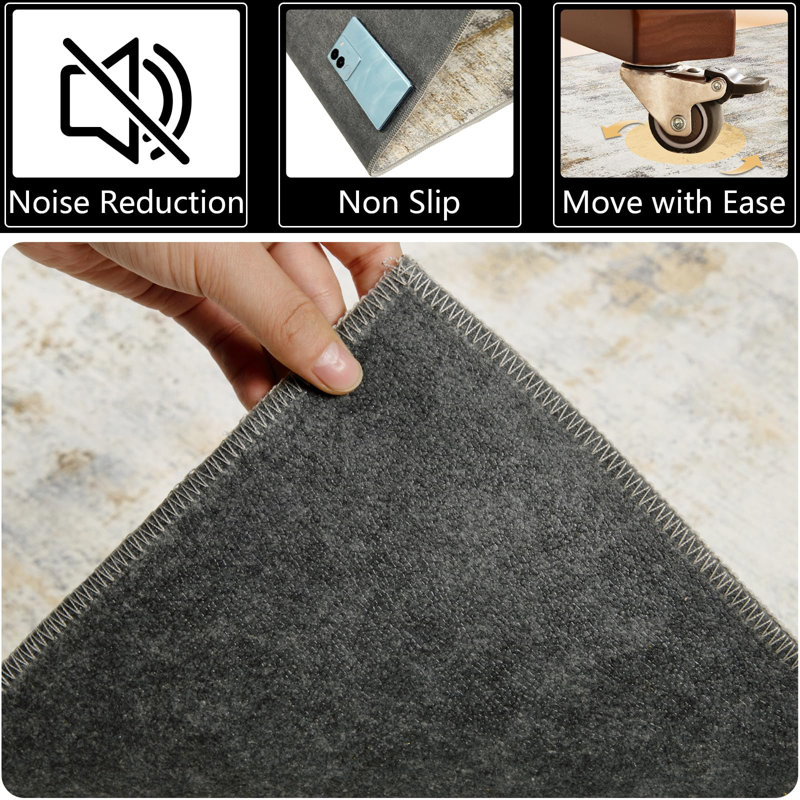 Office Chair Mat for Hard Floors, Anti-Skid, Washable, 90x120cm, Floor Protector, Beige