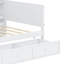 A Full-Sized Wooden Daybed With Three Built-In Drawers And Integrated USB Charging Ports-459065702