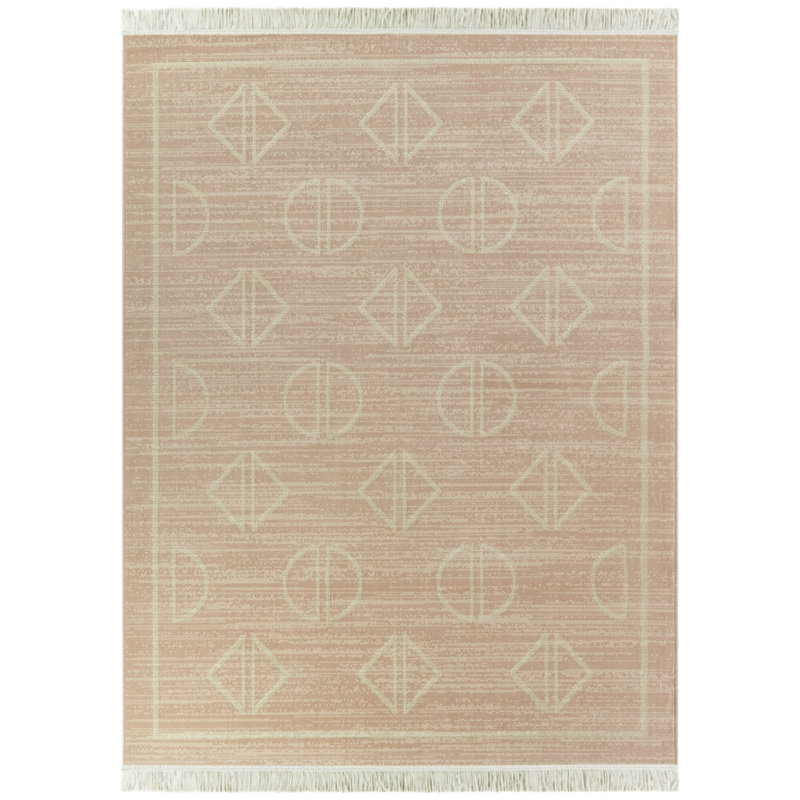 Tapis géométrique recyclé, Rectangle 7 pi 10 po x 10 pi