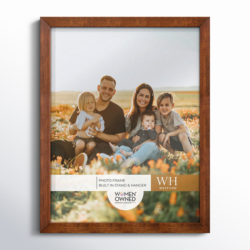 Cadre photo en bois Apolline, 11 po x 14 po, Noyer
