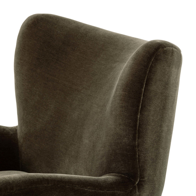 Amelie Chair-Beige Shearling, Monte Olive Performance Velvet