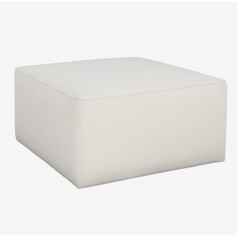 Upholstered Square Ottoman,Cream
