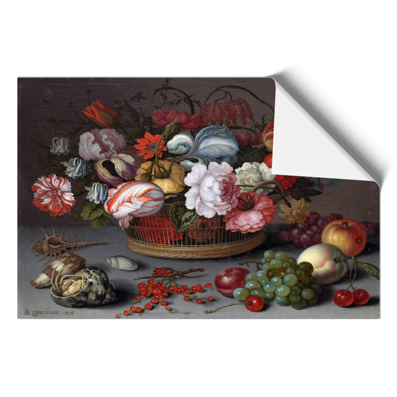Still Life With Flowers And Shells Vol.2 by Balthasar Van Der Ast - No Frame Painting, 30cm H x 42cm W x 0.1cm D