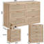 Ensemble de 3 commodes et tables de chevet en rotin, bois, bohème, commode 6 tiroirs 48 po, commode haute 42 po, table de chevet 3 tiroirs 23 po-1374835698