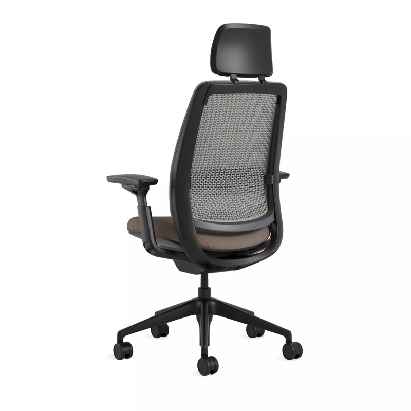 Steelcase Series 2 3D Microknit Airback Task Chair with Headrest, Persimmon/Nickel, Black, Carpet