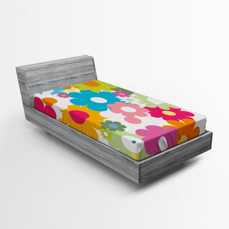 Microfiber Floral Fitted Sheet, Twin XL Fitted Sheet
