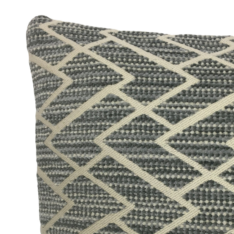 Coussin décoratif géométrique , 26 po x 26 po, Gris