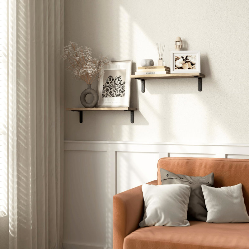 Tablette décorative rustique 2 pièces 2 pièces avec capacité de poids de 40 lb