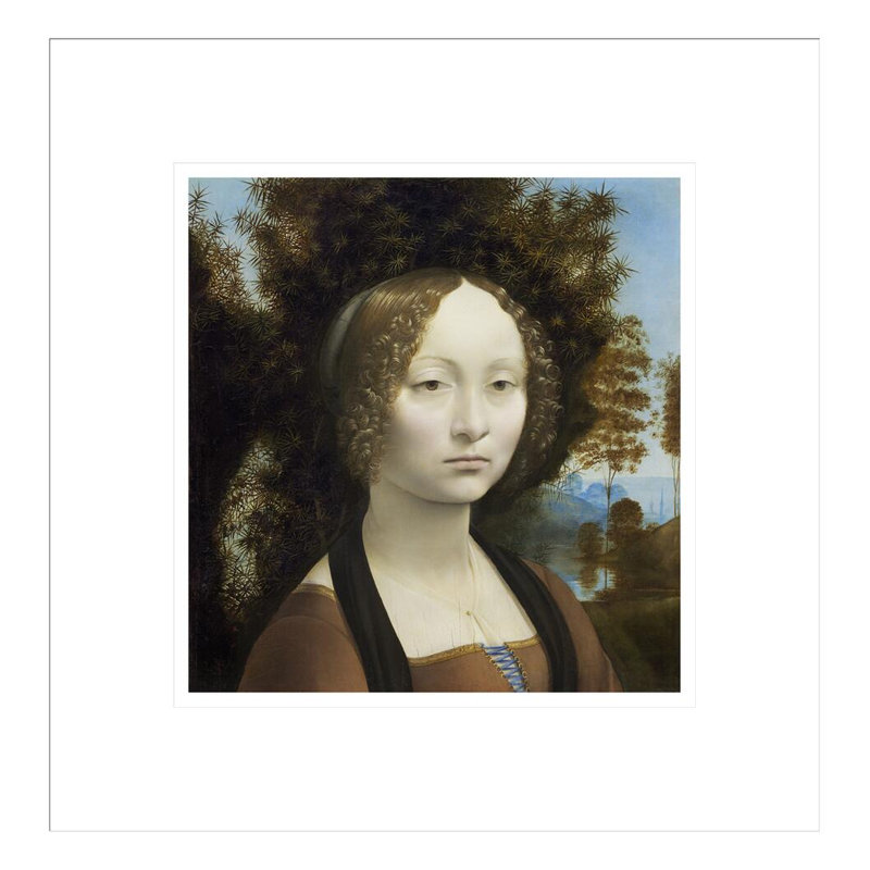 Ginevra de 'Benci [avers] de Leonardo Da Vinci - Estampe numérique encadrée, H 14,12 po x l 13,75 po