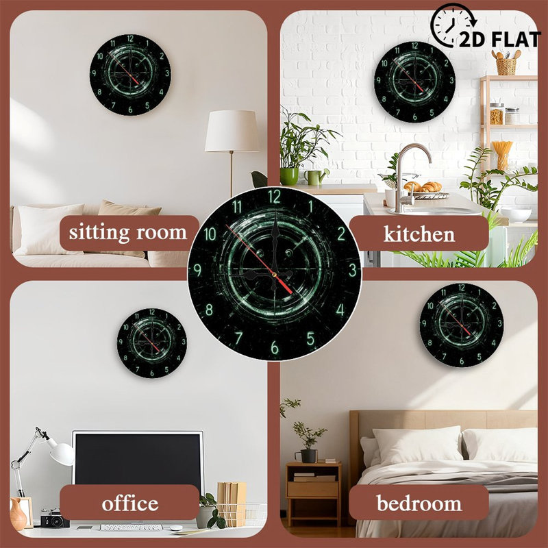 Horloge verte avec grille
