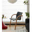 Modern And Simple Solid Wood Beech Wood Ironwork Spliced Backrest Armrest Dining Chair