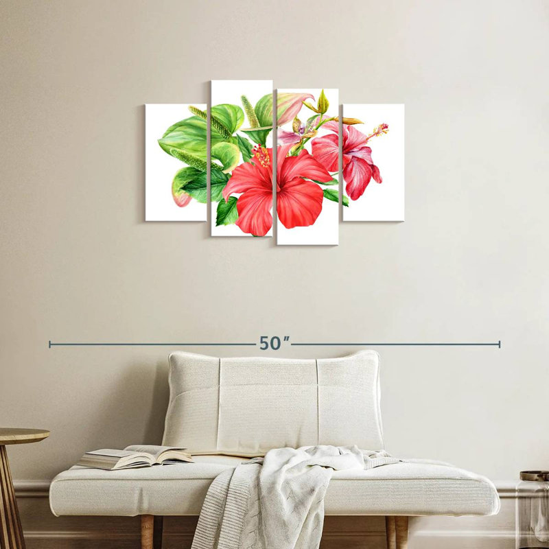 Bouquet d'hibiscus Harnek, H 22 po x l 36 po