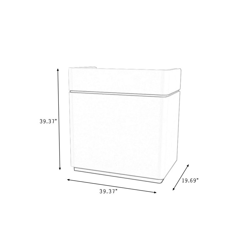 Modern Rectangular Manufactured Wood Reception Desk, 39.37