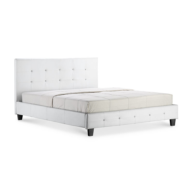 Janvey Upholstered Bed, White, Kingsize (5')