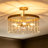 5 - Light Glass Flush Mount Ceiling Light
