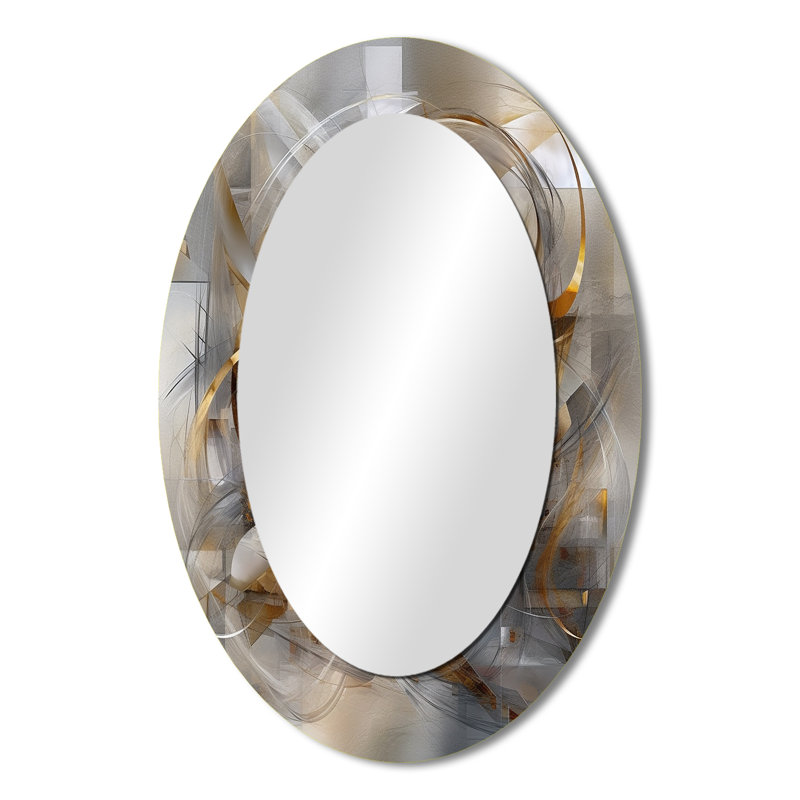 Miroir mural gris et gris, 36 po x 24 po