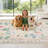 9x12 Washable Floral Area Rug, Non-Slip Low Pile Rug, Stain Resistance Carpet for Living Room, Bedroom, Dining Room, Beige-417552607-417552605