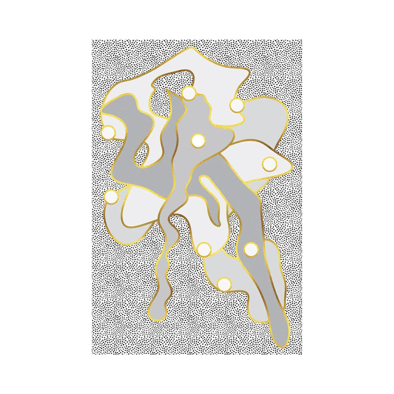 Golden Eternal Shapes by Melanie Viola - Wrapped Canvas Print, 20.32 cm H x 30.48 cm W