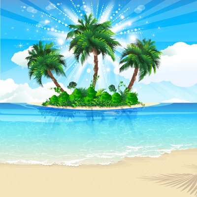 Tropical Island by Liana Monica Bordei - Wrapped Canvas Print