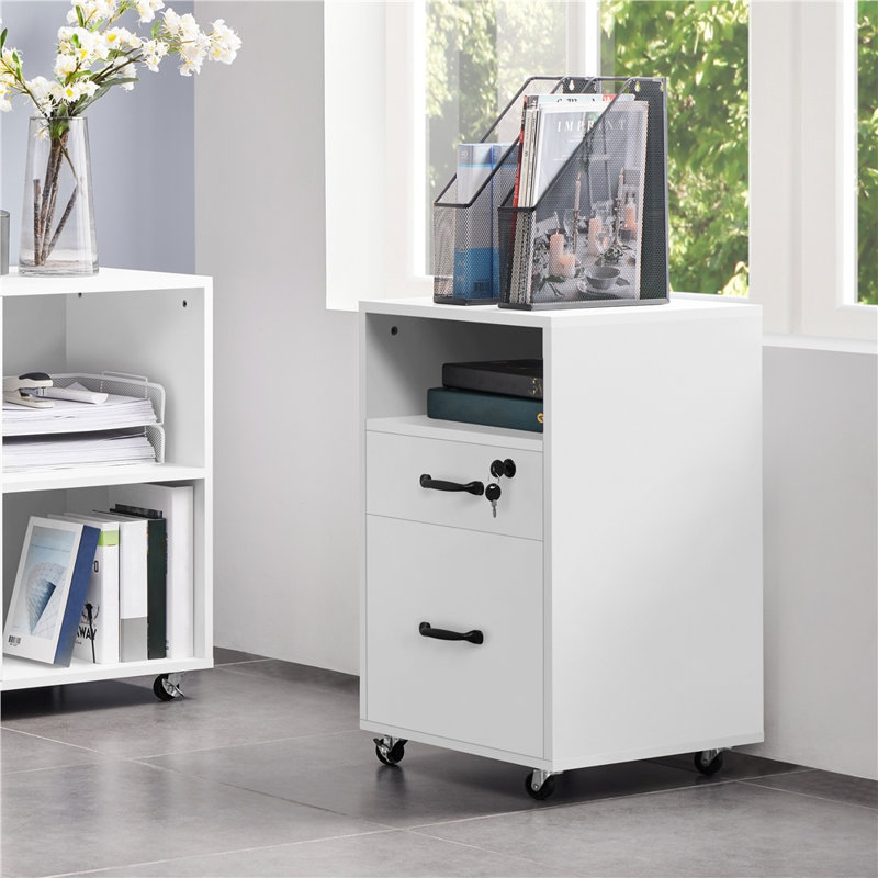 Elisbeth 16'' Wide 2 -Drawer Mobile File Cabinet, White
