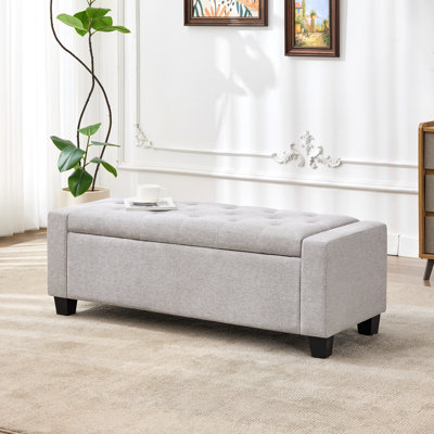 Banc avec repose-pieds 48,4 po avec rangement
