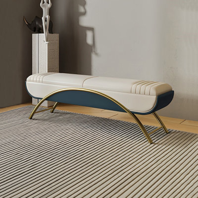 Banc de rangement rembourré avec tabouret italien