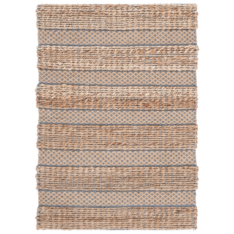 Ifigeneia Natural Fiber Flat Weave Jute/Cotton Geometric Rug in Gray/Natural, Rectangle 8' x 10'
