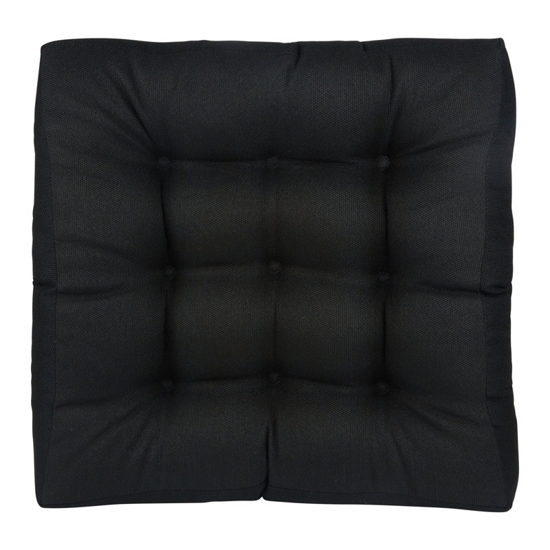 Non-Slip Square Extra Thick Floor Cushion, Midnight Black