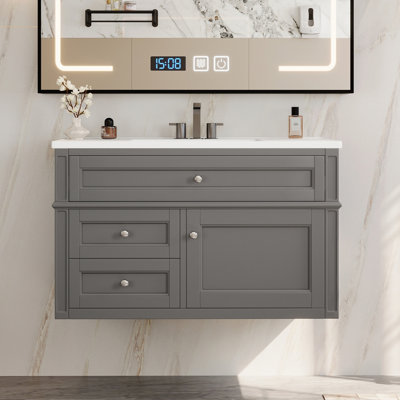 Meuble-lavabo mural 36 po avec 2 tiroirs