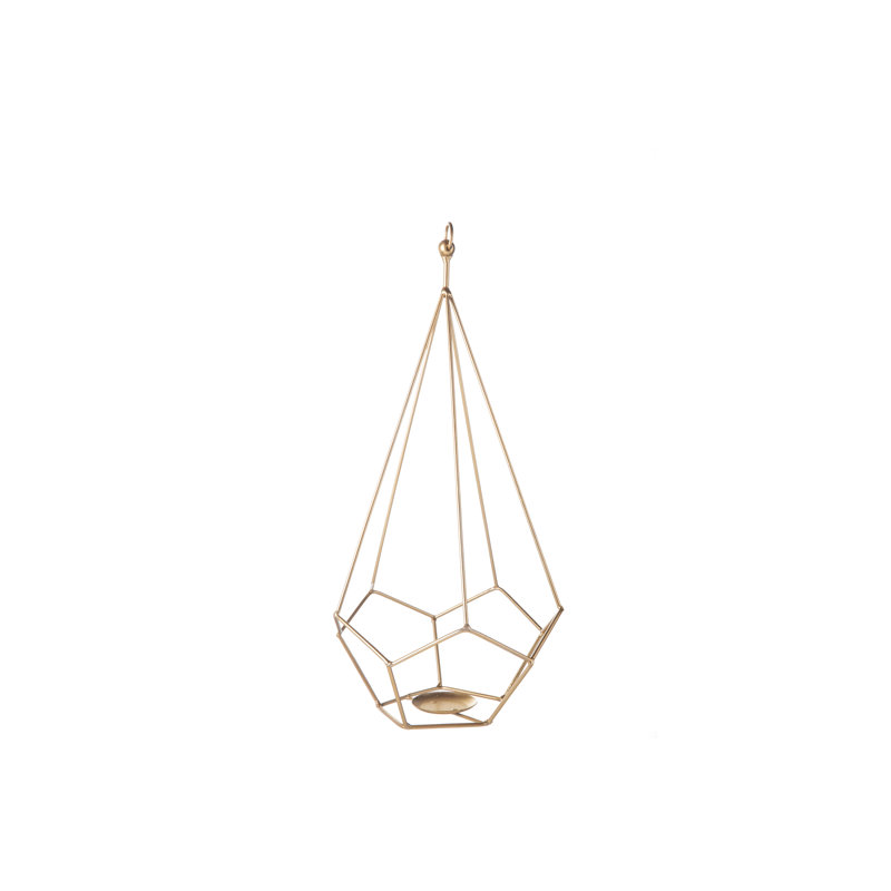 Metal Tabletop Lantern, 16" H x 8" W x 8" D