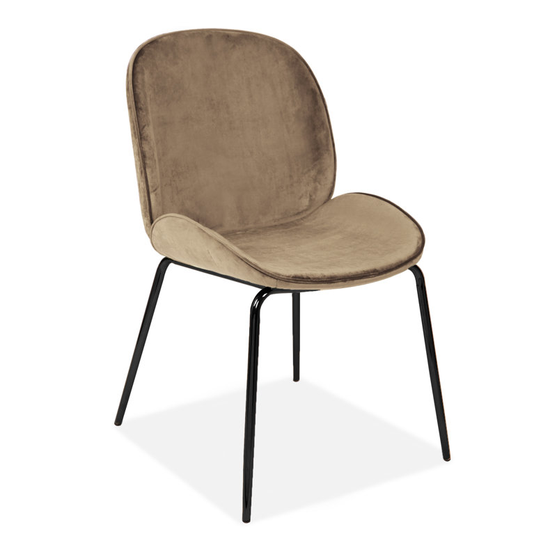 Lawson 58.0cm H Velvet Upholstered Side Chair, Blue, Black