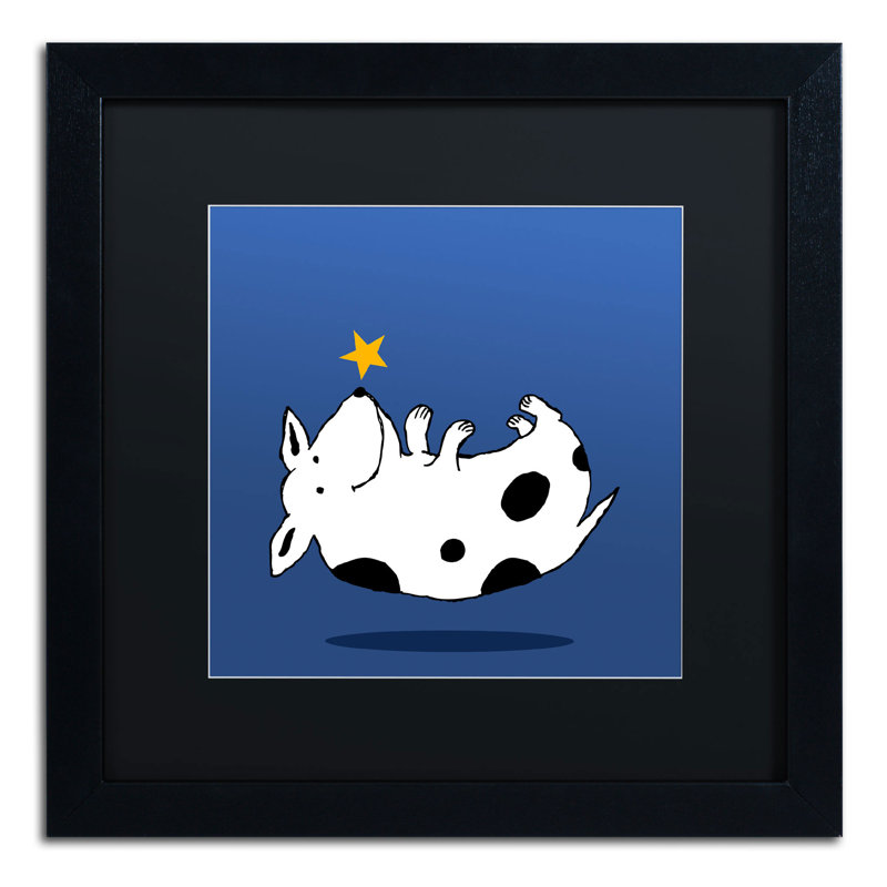 « star dog » par carla martell, art encadré, Noir, H 16 po x l 16 po