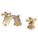 Widespread Bathroom Faucet with Double Metal Cross Handles