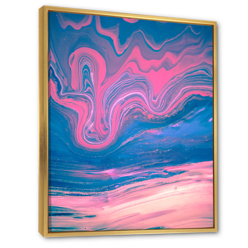 Art mural moderne sur toile luxueuse, H 44 po x l 34 po x P 1,5 po, Cadre flottant doré