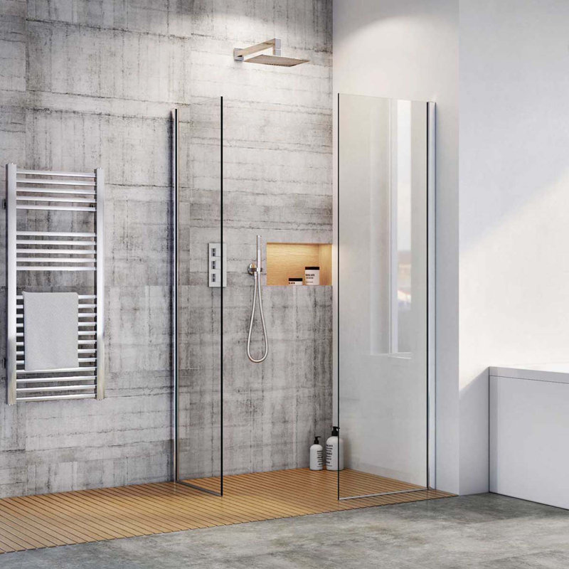 680mm W x 2000mm H Frameless Shower Door with Clear Glass