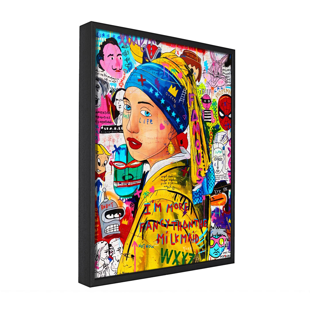 Girl with a Pearl Earring - Einzelner Bilderrahmen Grafik auf Leinwand