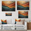 Paysage de montagnes corail bleu sarcelle sur bois-759588979