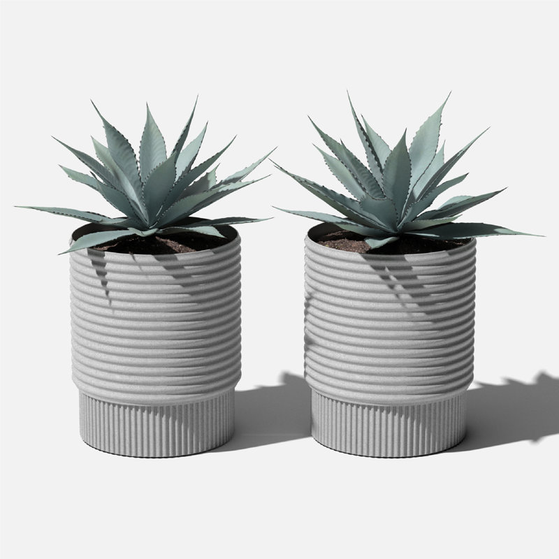 Pot à fleurs moyen Veradek Mod Series, H 16,75 po x l 13,75 po x P 13,75 po, Gris, 2