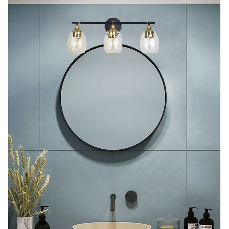 Éclairage pour meuble-lavabo noir 3 lumières