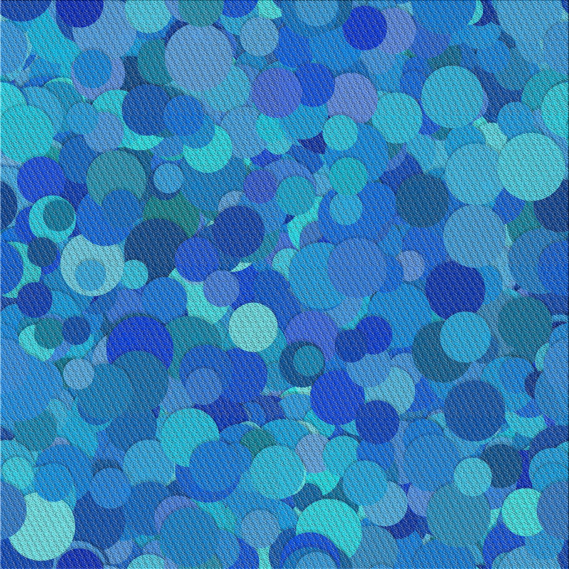 Tapis géométrique bleu / turquoise, Carré 6 pi